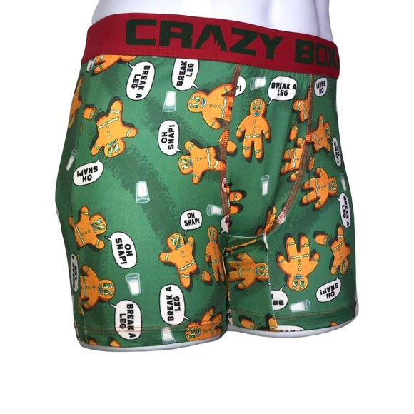 NWT Crazy Boxer 2 Pack Funny Gingerbread Oh Snap Christmas Holiday Underwear S - Picture 3 of 10